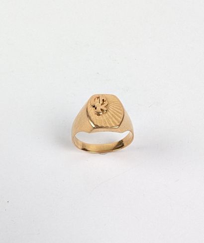Chevalière en or jaune 750 ‰ monogramme 