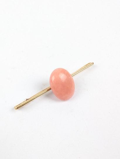 BROCHE barrette en or jaune 750 ‰, sertie...