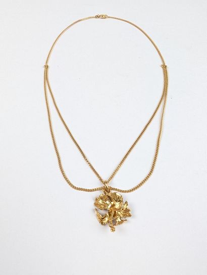 Collier ras du cou en or jaune 750 ‰ en double...