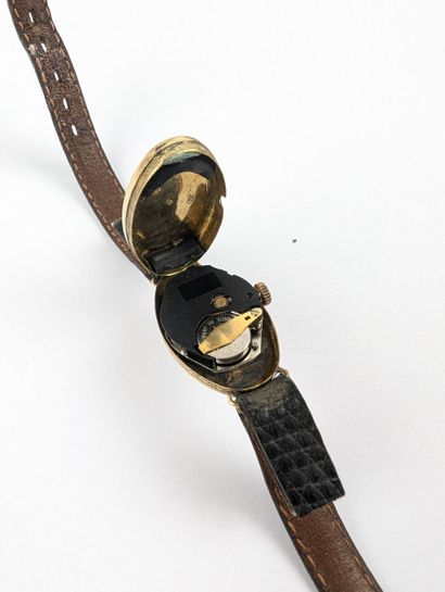 Montre bracelet dame en or jaune 750 ‰, cadran...
