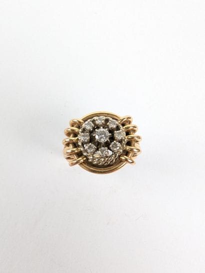 Bague en or bicolore jaune et blanc 750 ‰...