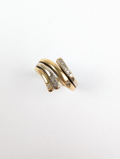 Bague bicolore en or blanc et jaune 750 ‰...