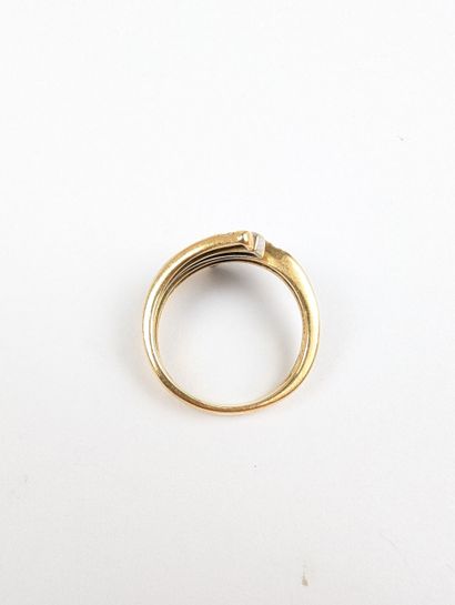 Bague bicolore en or blanc et jaune 750 ‰...