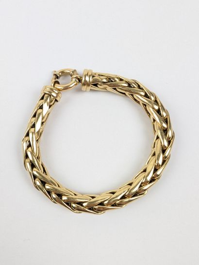 Bracelet en or jaune 750 ‰, maille palmier...
