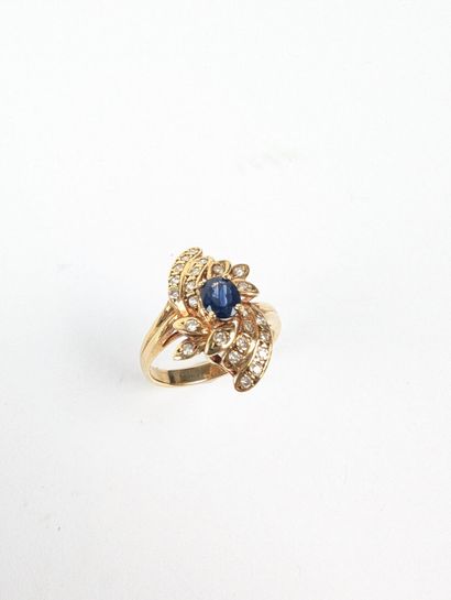Bague cocktail en or jaune 750 ‰, sertie...
