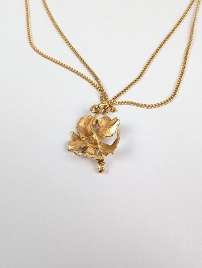 Collier ras du cou en or jaune 750 ‰ en double...