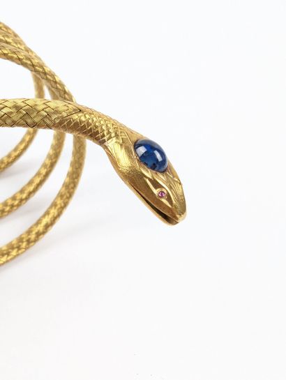 Important bracelet en or jaune 750 ‰ figurant...