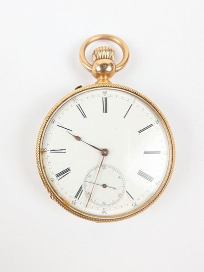 Montre à gousset en or rose 750 ‰, cadran...