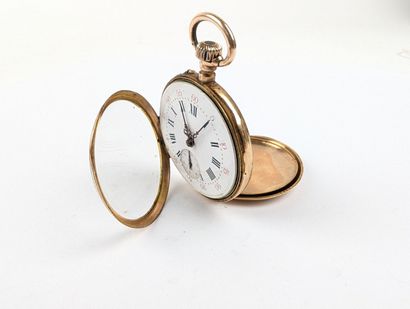 MONTRE à gousset en or jaune 750 ‰, cadran...