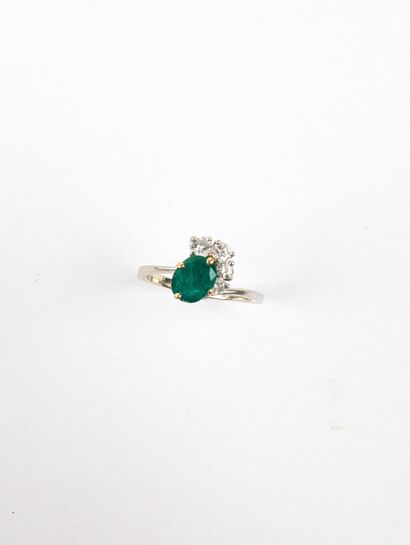 Bague en or bicolore blanc et jaune 750 ‰...