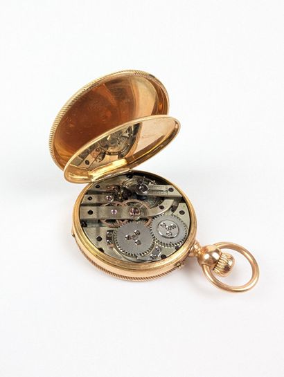 Montre à gousset en or rose 750 ‰, cadran...
