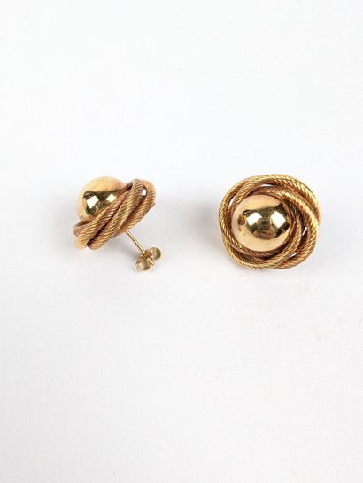 Paire de boucles d'oreille en or rose 750...