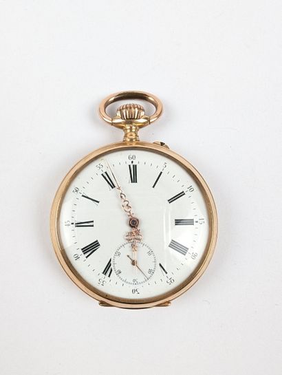 Montre à gousset en or rose 750 ‰, cadran...