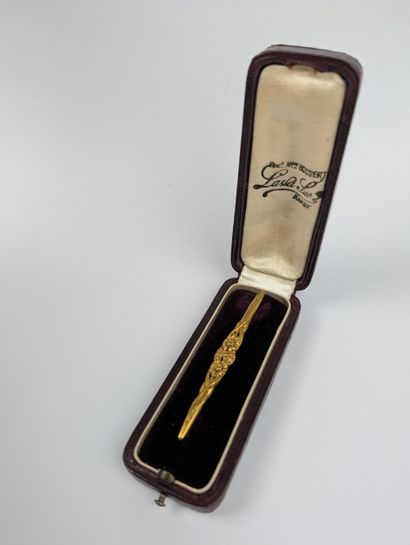 Broche barrette Art Nouveau en or jaune 750...