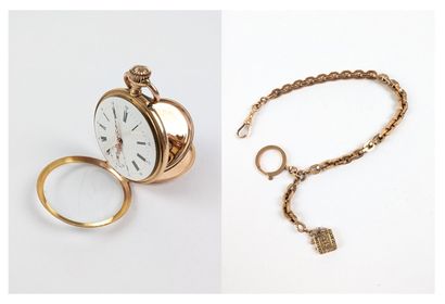 Montre à gousset en or rose 750 ‰, cadran...