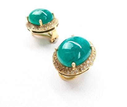PAIRE de CLIPS d'oreilles en or jaune 750...