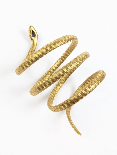 Important bracelet en or jaune 750 ‰ figurant...