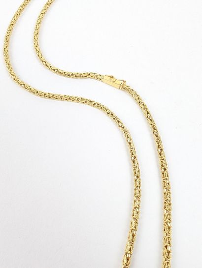 Collier en or jaune 750 ‰ maille balinaise,...