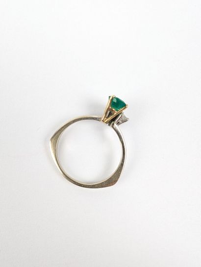 Bague en or bicolore blanc et jaune 750 ‰...