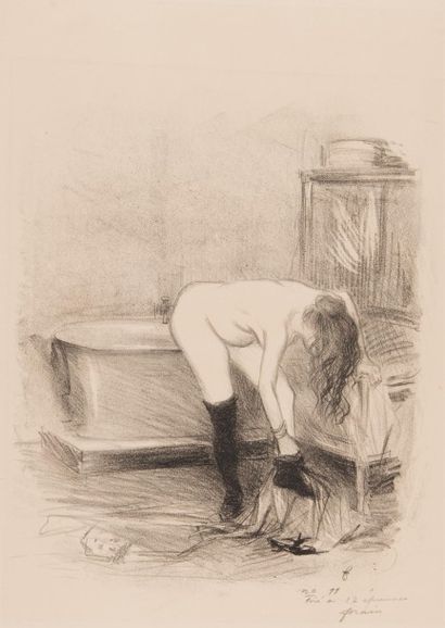 Jean-Louis FORAIN (1852-1931)
Le bain. Lithographie....