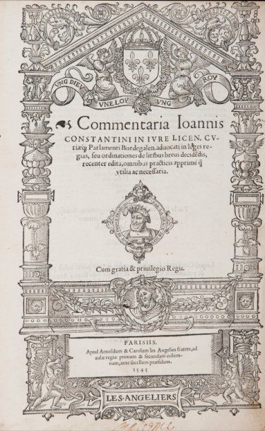 CONSTANTIN Jean
Commentaria Joannis Constantini...