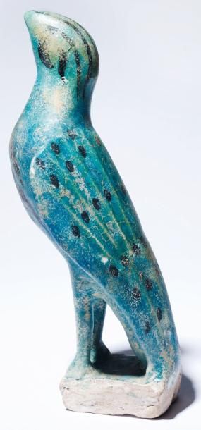 Colombe Céramique à glaçure bleu-turquoise....