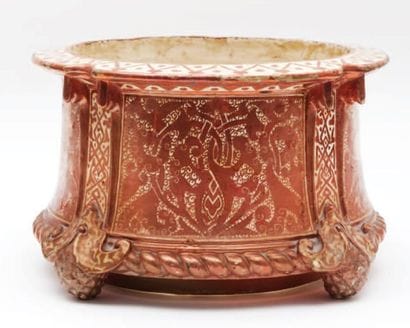 Grande vasque circulaire Faience Hispano-Mauresque,...