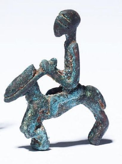 Statuette de cavalier Populations Dogon,...