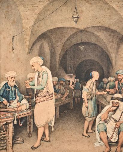 DURAND (Actif au XIXe siècle)

Le café turc

Aquarelle...