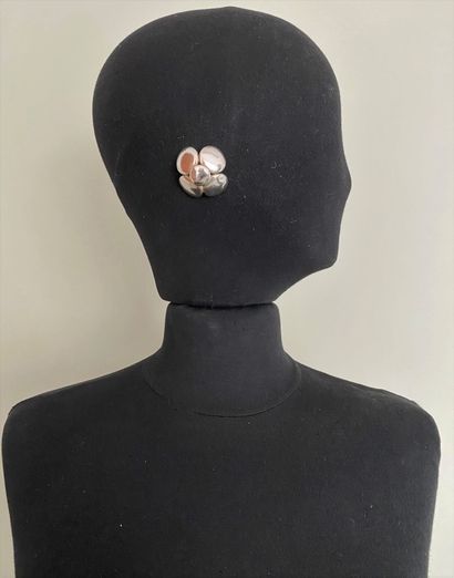 Attributed to CHANEL Pair of silver plated...
