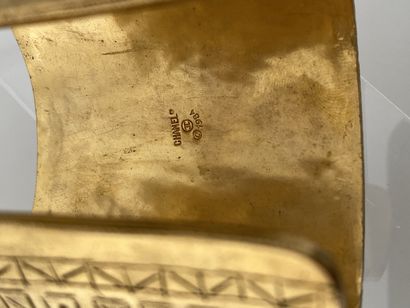 CHANEL Ethnic cuff in gilded metal - signed...
