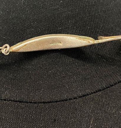 JACQUES GAUTIER Long silver plated necklace...