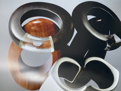 CATHERINE NOLL Free form wood and bone bracelet...