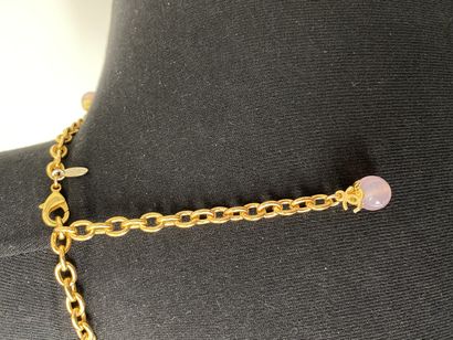 CHANEL Long necklace in gilded metal with...