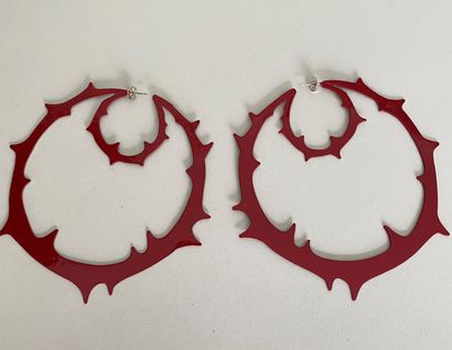 HERVE VAN DER STRAETEN Pair of burl metal...
