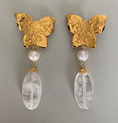 YVES SAINT LAURENT Pair of butterfly ear...