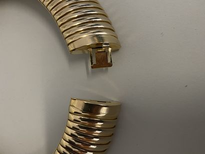 Tubo Gaz necklace in gold metal - unsigned...