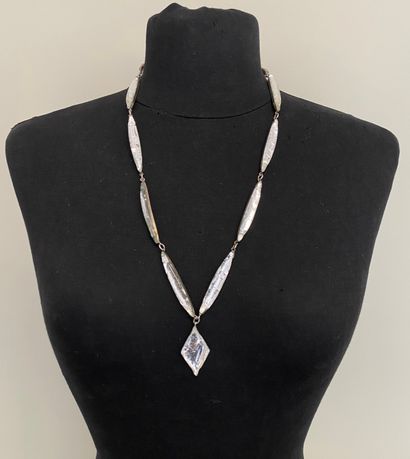 JACQUES GAUTIER Long silver plated necklace...