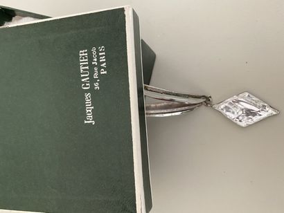 JACQUES GAUTIER Long silver plated necklace...