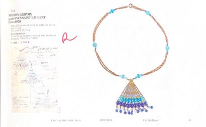 Attributed to YVES SAINT LAURENT by GRIPOIX...