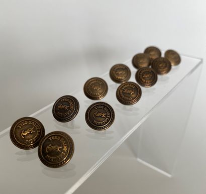 YVES SAINT LAURENT lot of 12 patinated metal...
