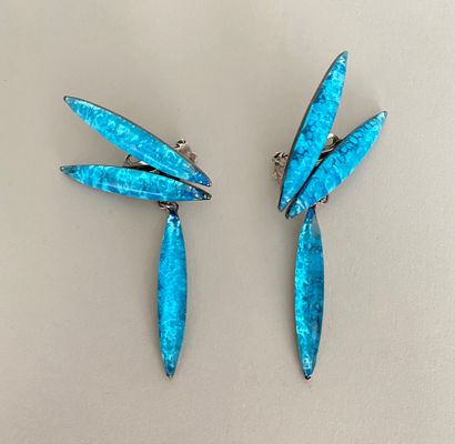 JACQUES GAUTIER Pair of ear clips with silver...
