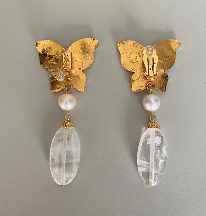 YVES SAINT LAURENT Pair of butterfly ear...