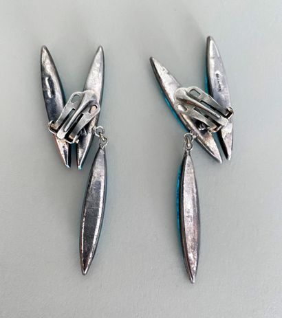 JACQUES GAUTIER Pair of ear clips with silver...