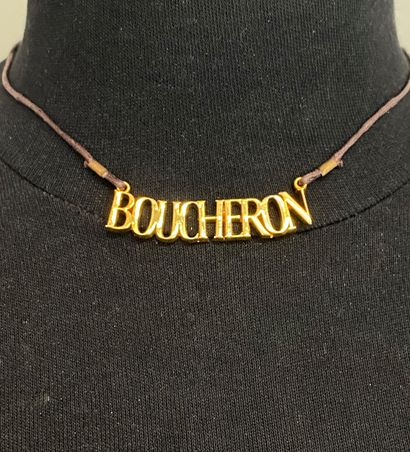 BOUCHERON Adjustable lace necklace in leather...
