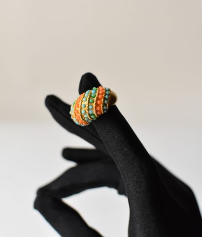 LINA BARETTI par GRIPOIX Bague boule ouverte...