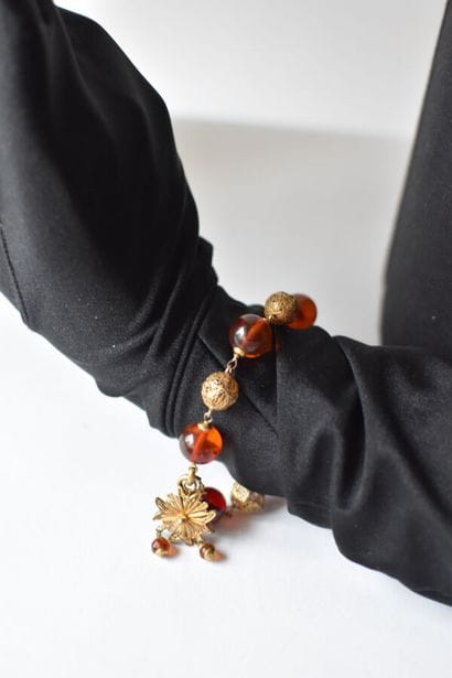 LINA BARETTI Bracelet en argent doré filigrané...