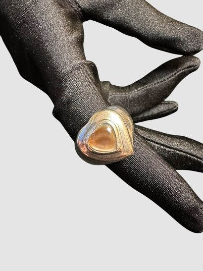 YVES SAINT LAURENT Bague coeur en argent...