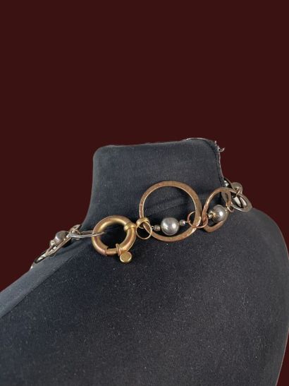 YVES SAINT LAURENT Long necklace with 3-tone...