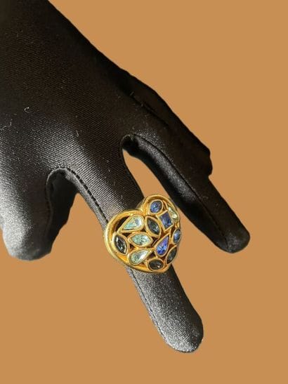 YVES SAINT LAURENT Heart ring in gold metal...